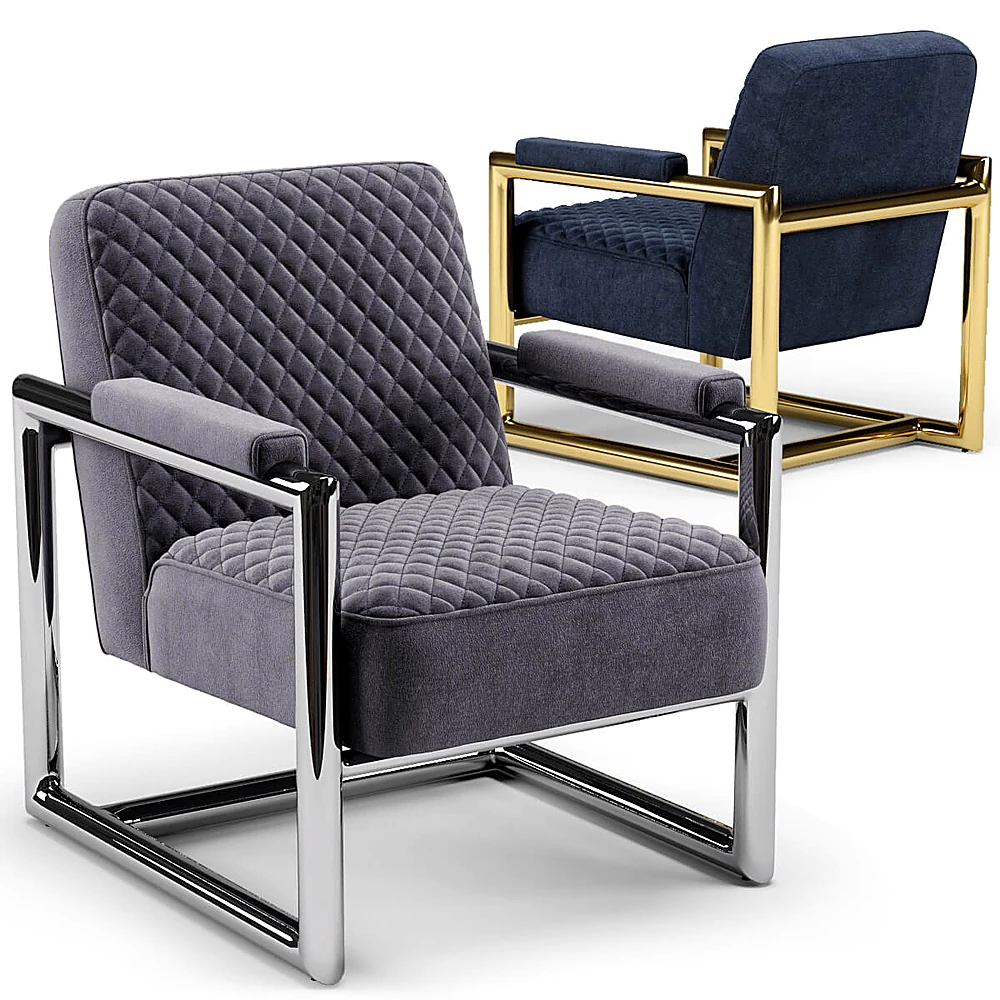 Modern Armchair with Quilted Upholstery
