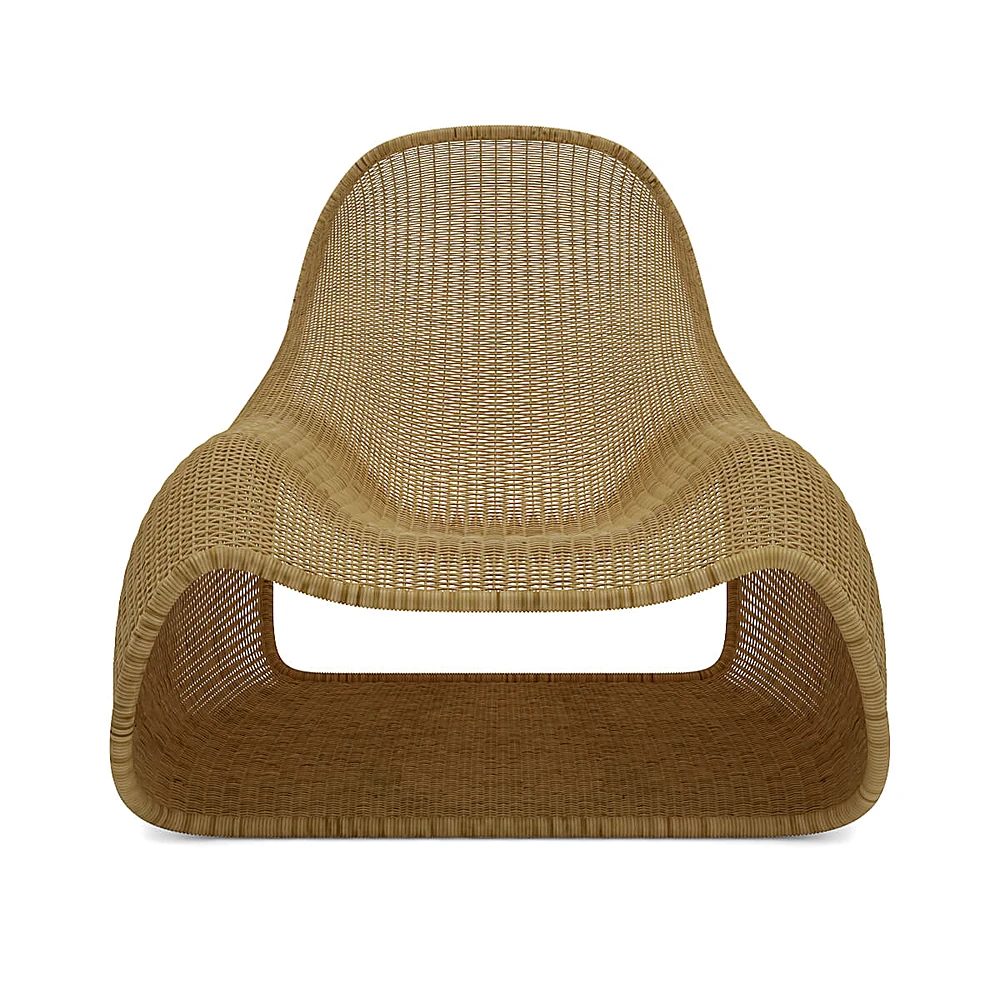 Armchair with Woven Rattan and Organic Shape