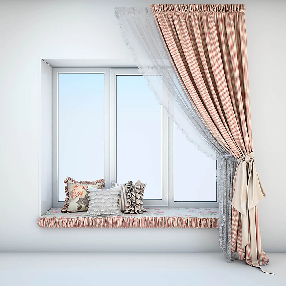 Curtains with Country Style Striped Fabric