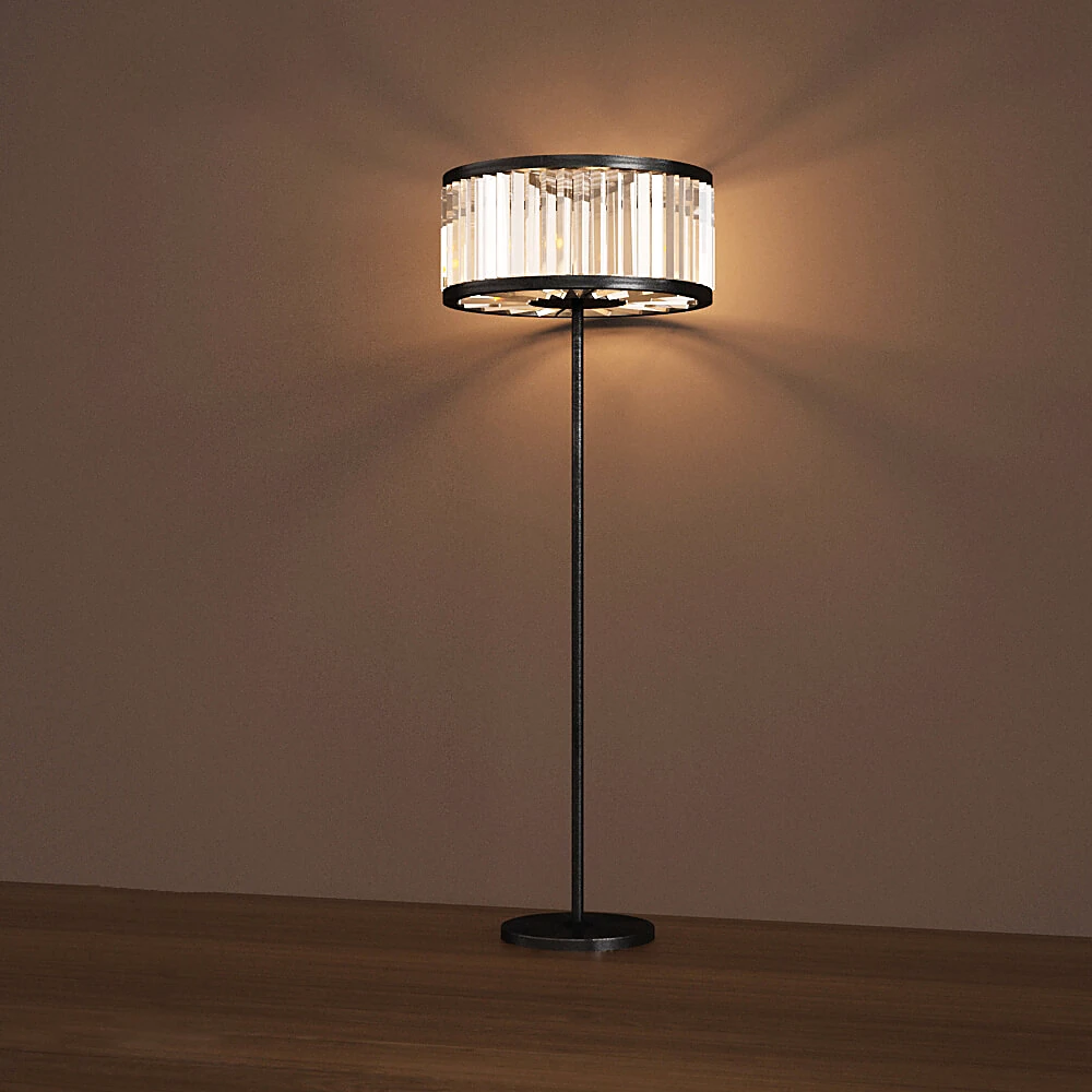 Modern Floor Lamp with Crystal Shade