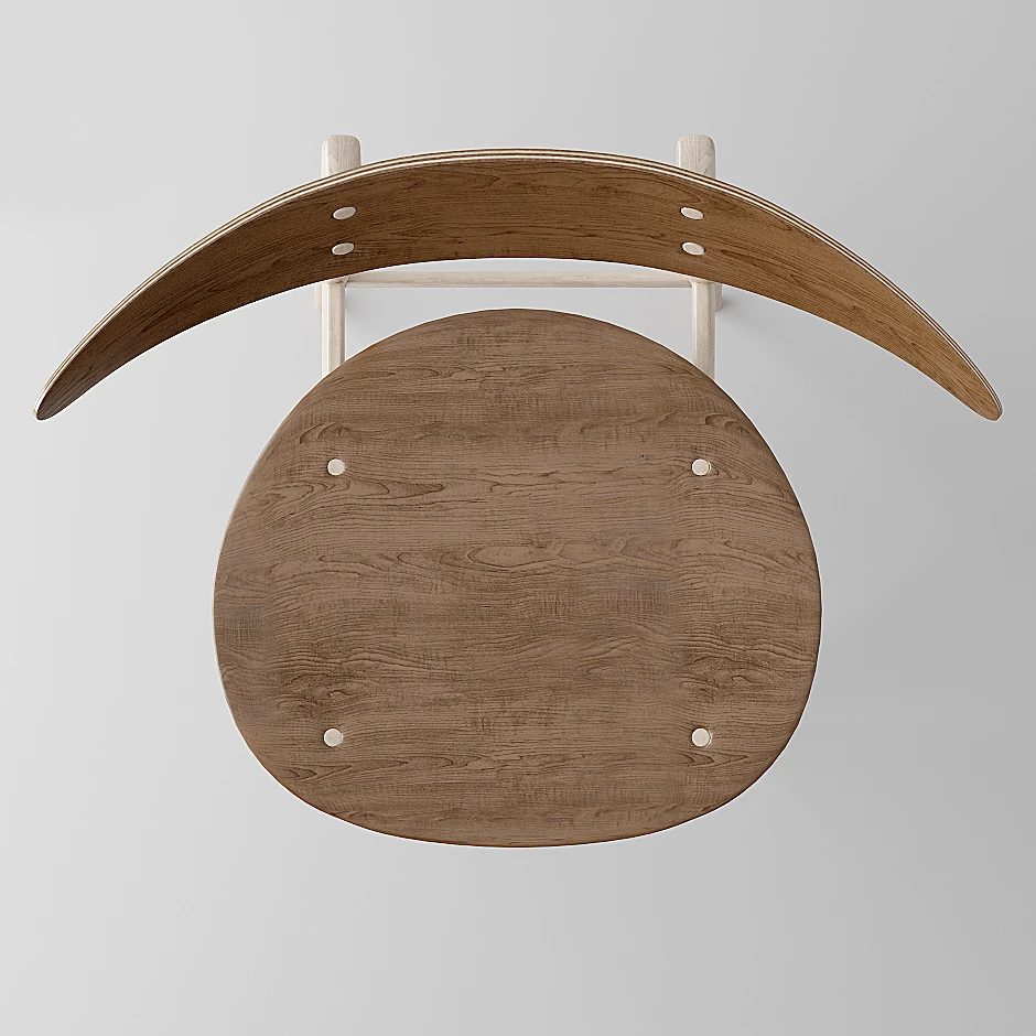 Wooden Chair with Curved Backrest (2)