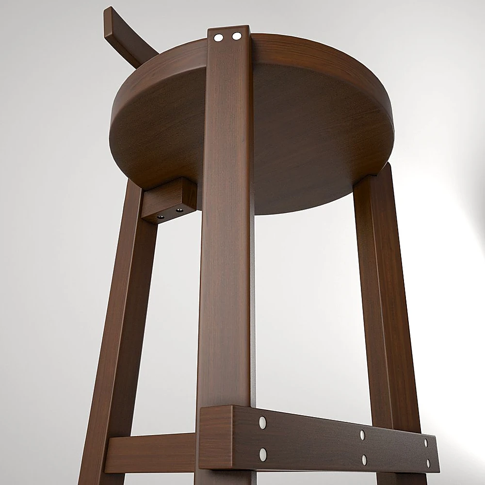 Minimalist Dark Wood Bar Stool (3)