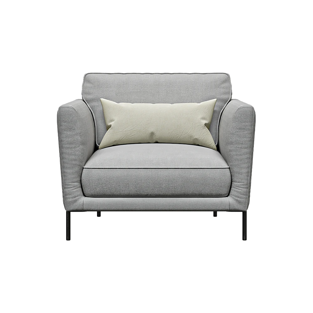 Modern Fabric Armchair with Metal Frame (2)