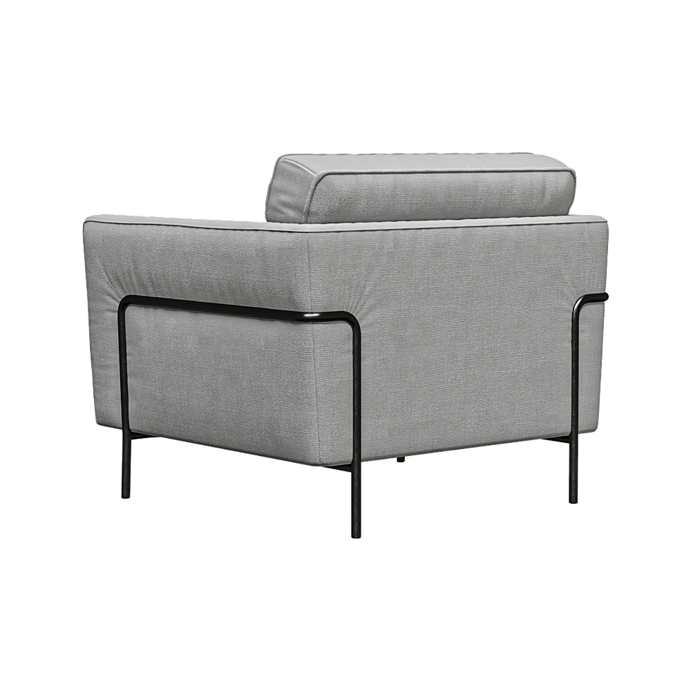 Modern Fabric Armchair with Metal Frame (3)