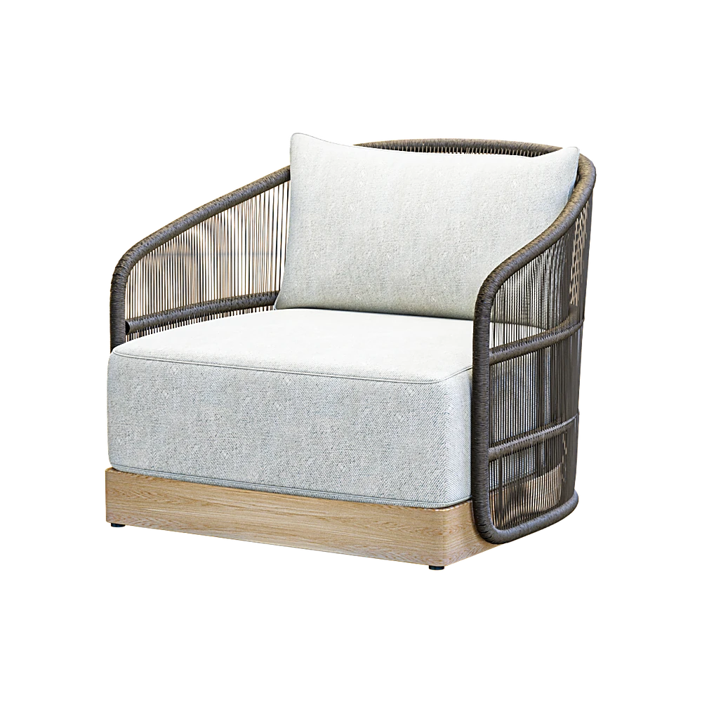 Mid-century Modern Woven Lounge Armchair