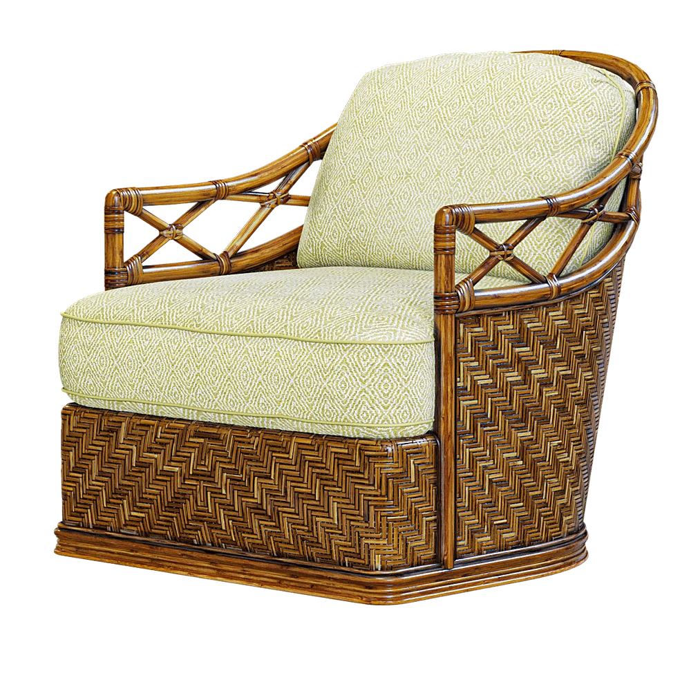 Tropical Wicker and Rattan Armchair