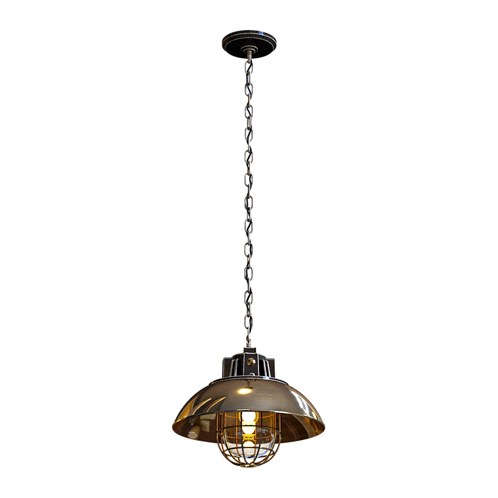 Industrial Metal Ceiling Lamp with Cage Diffuser