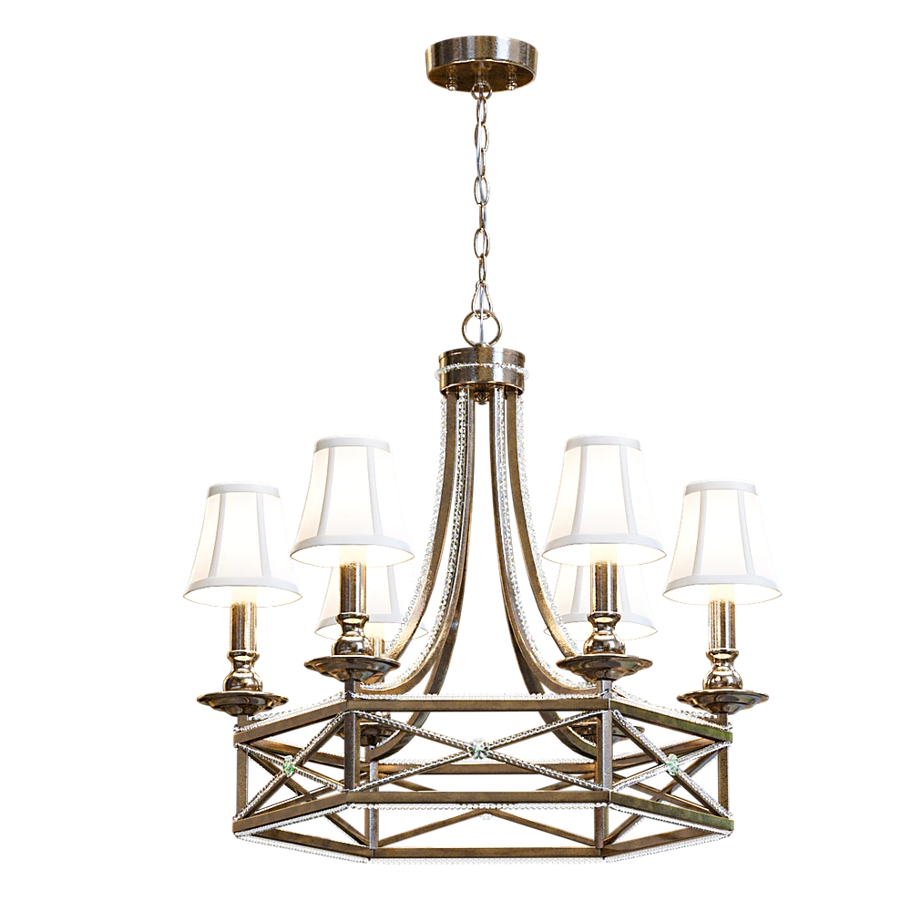 Classic Chandelier with Gold Metal and Crystal