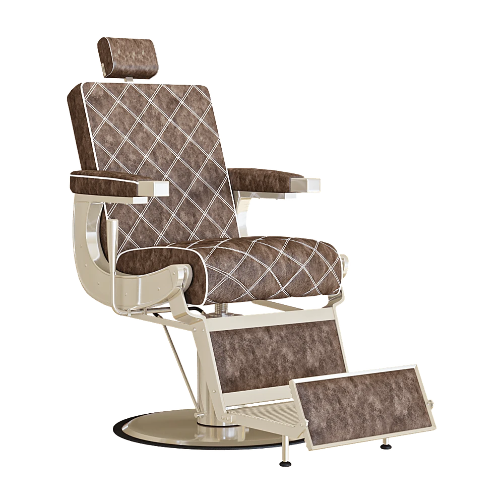 Hairdresser Armchair with Brown Quilted Upholstery