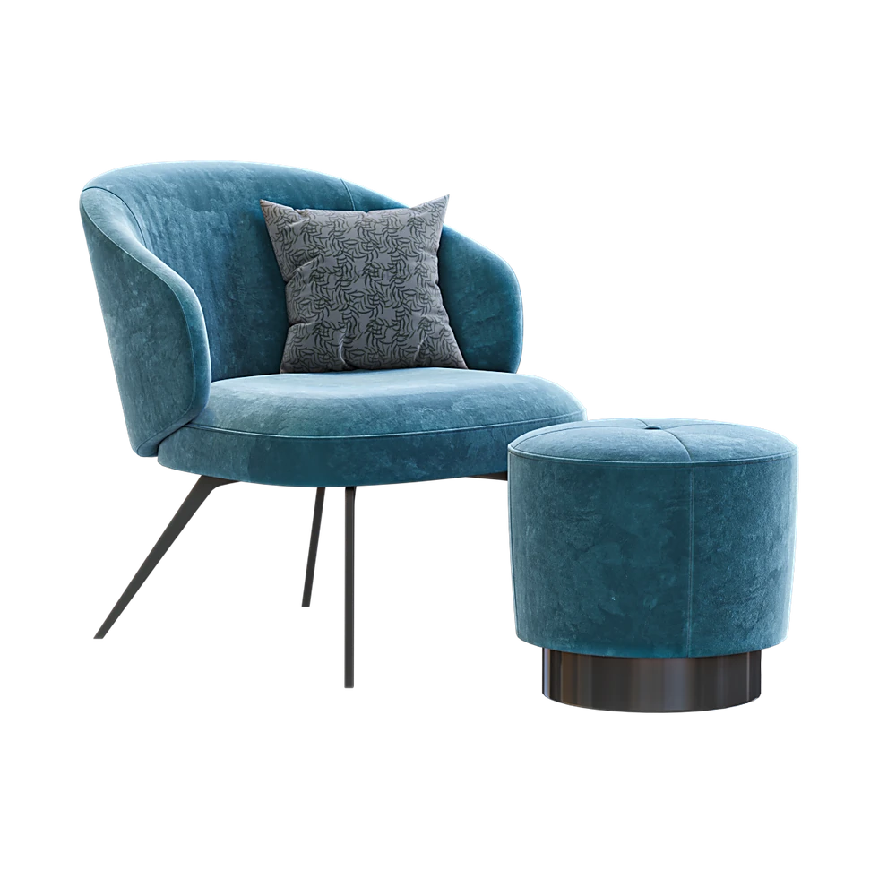 Armchair with Pouf Bice by Lema