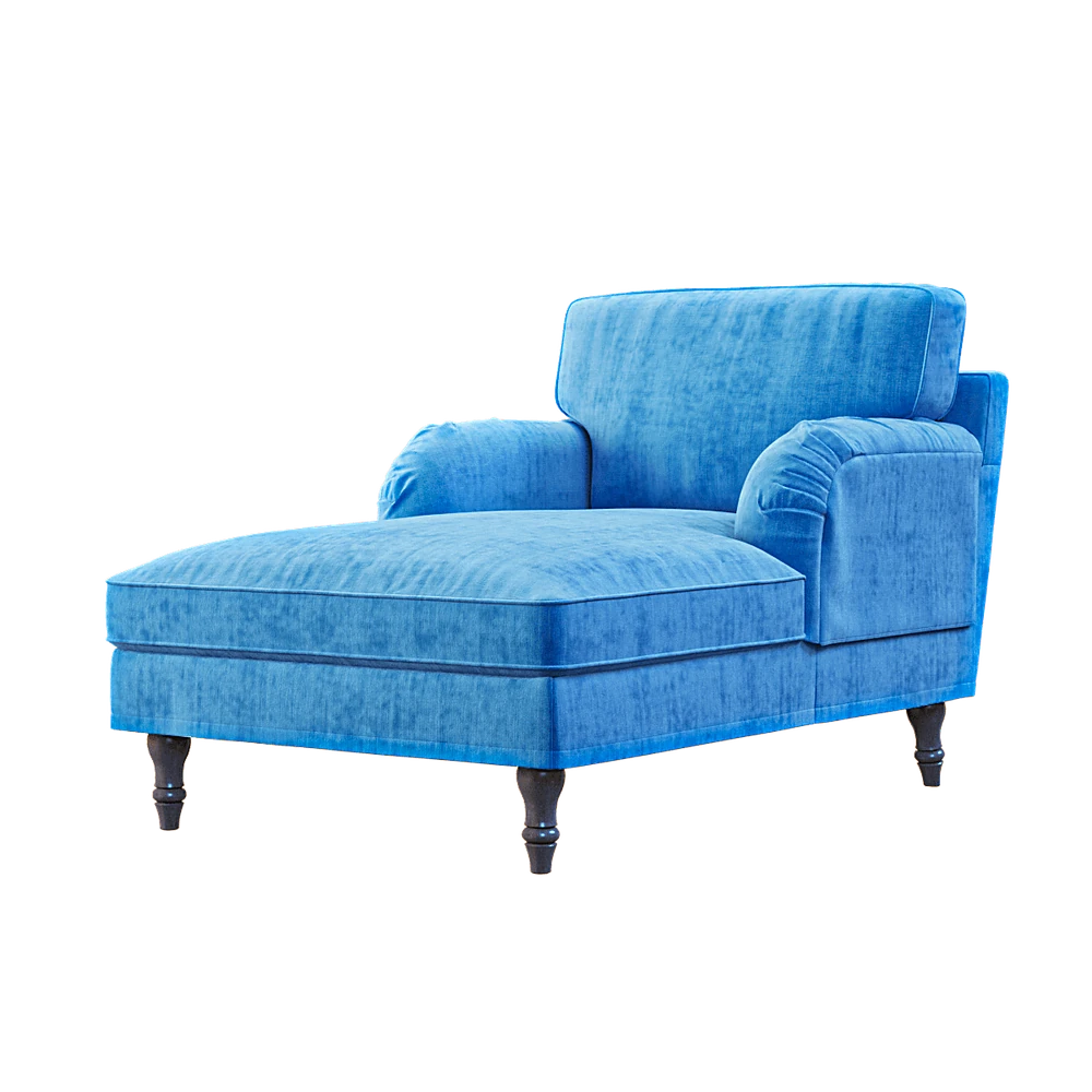 Mid-century Modern Linen Chaise Lounge