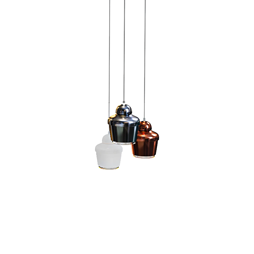 Modern Metal Pendant Lamps Set with Metallic Finishes