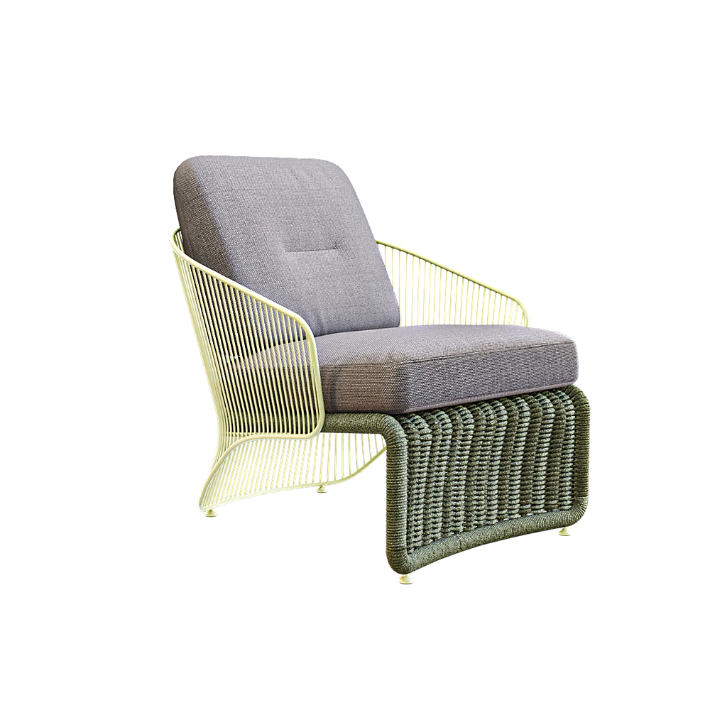 Outdoor Armchair Collete with Woven Cord Base