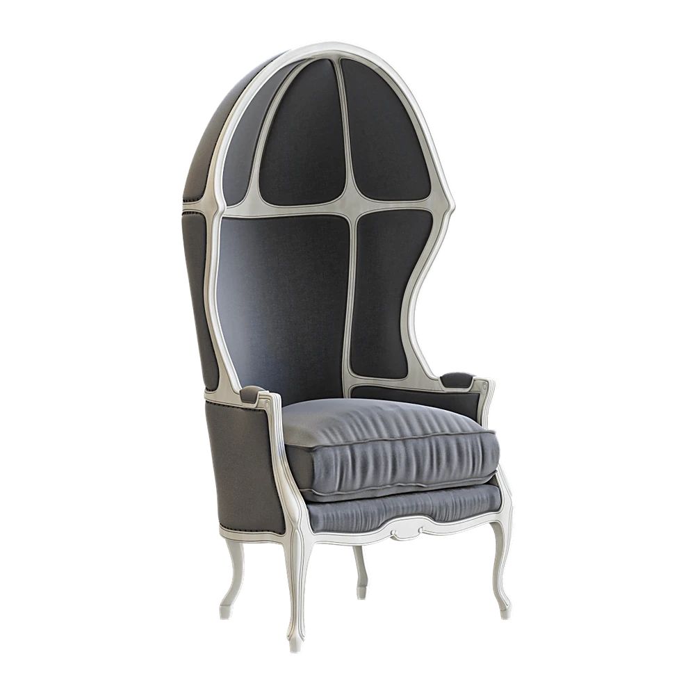 Upholstered Armchair with High-Back Classic Design