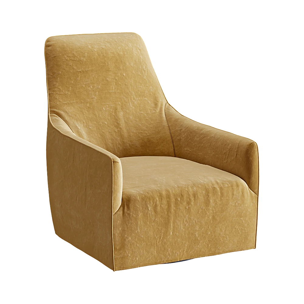 Upholstered Armchair Portofino with Stitched Seams