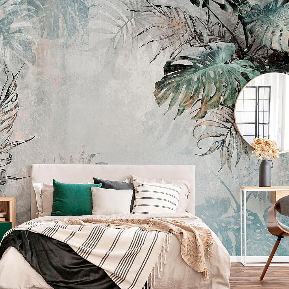 Wallpaper Creativille 4242 Grunge tropical leaves (2)