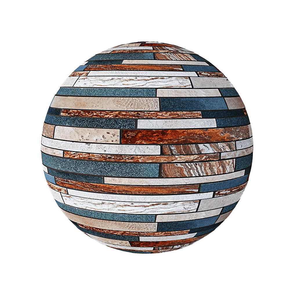 Mosaic Tiles Nur Mosaic basalt and travertine mix