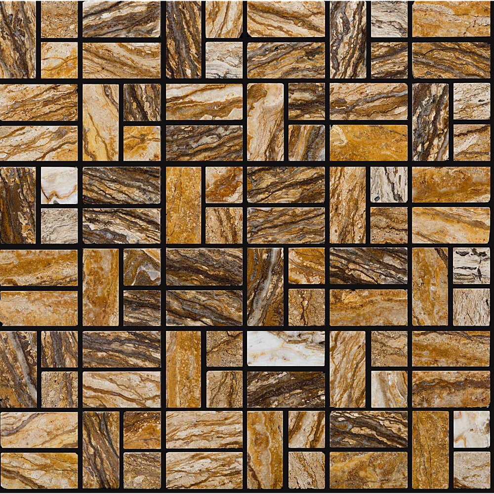 Mosaic Tile Nur Mosaic Travertine zebra contrast (2)