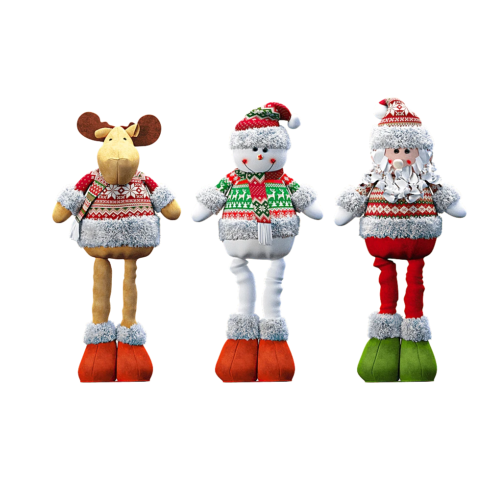 Christmas Decorative Figures Set with Knitted Sweaters