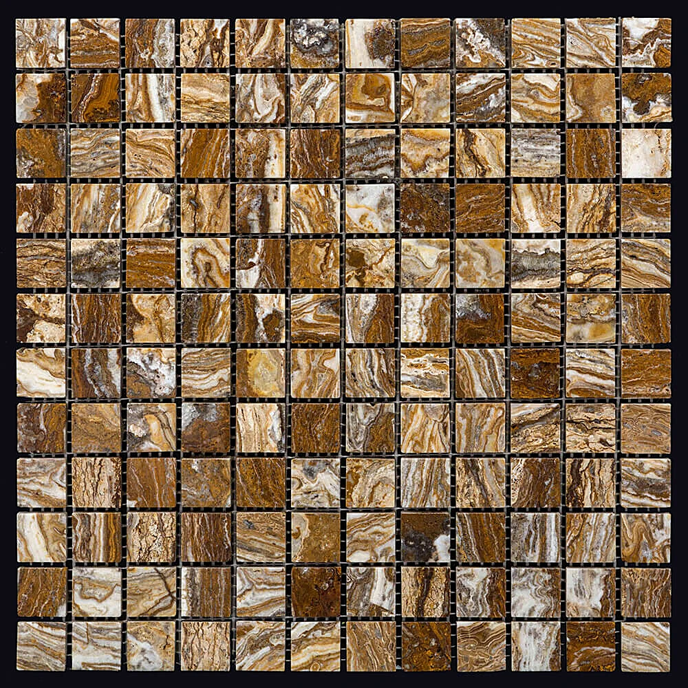 Mosaic Tile Nur Mosaic Polished Zebra Travertine (2)
