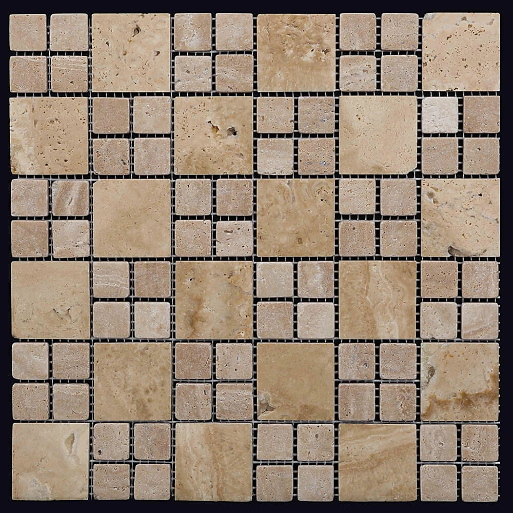 Mosaic Wall Covering Nur Mosaic Travertine Chess (2)