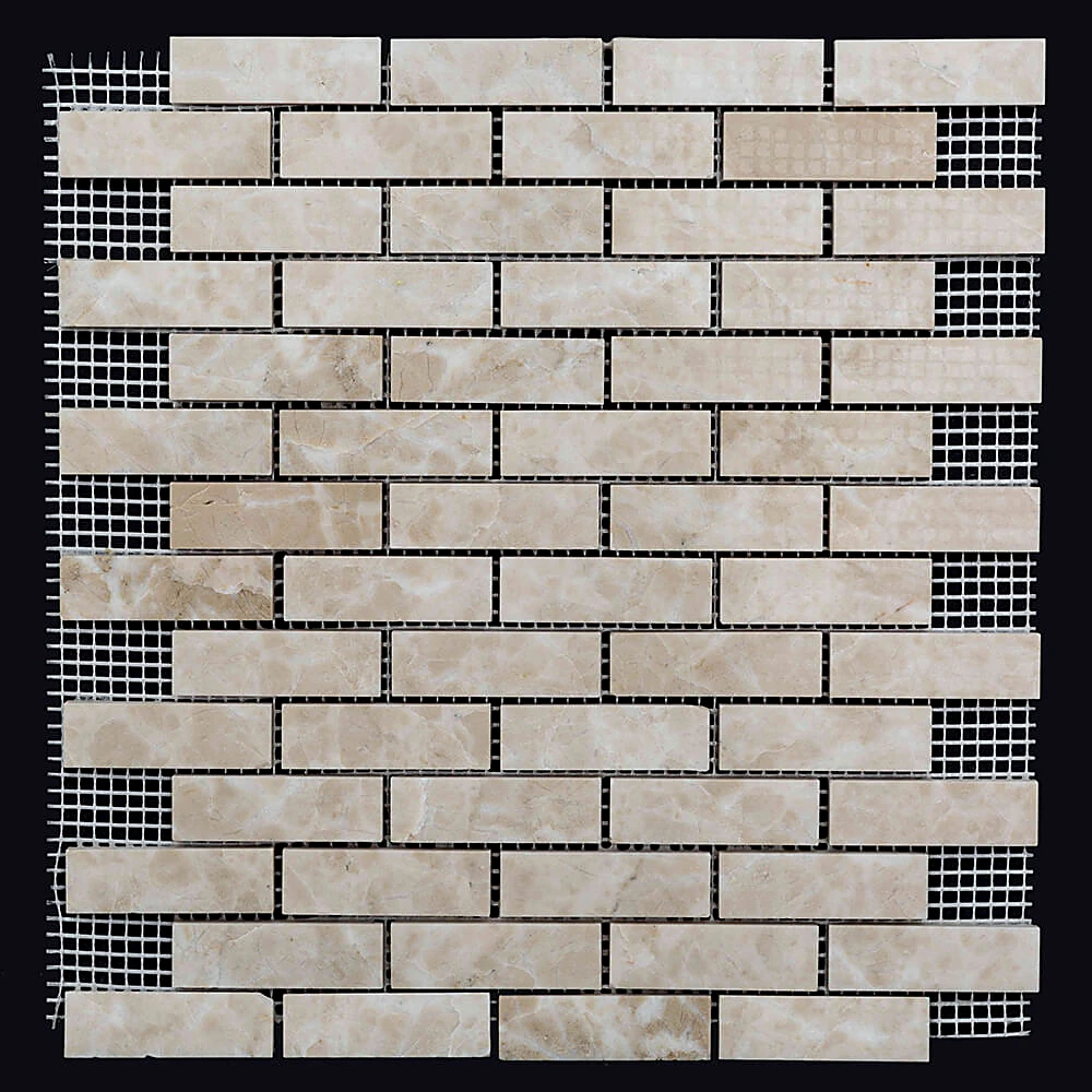 Mosaic Tile Nur Mosaic Beige Marble Brick Polished (2)