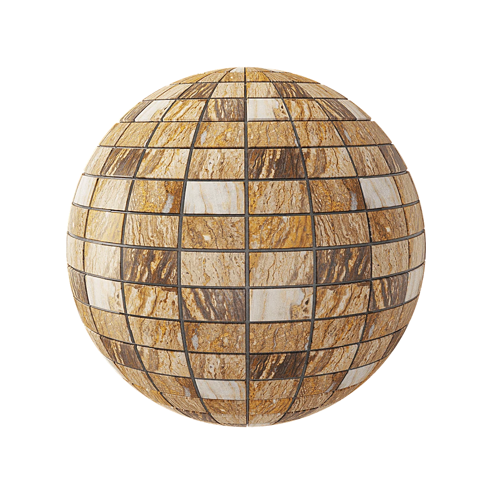 Mosaic Tile Nur Mosaic Polished travertine zebra