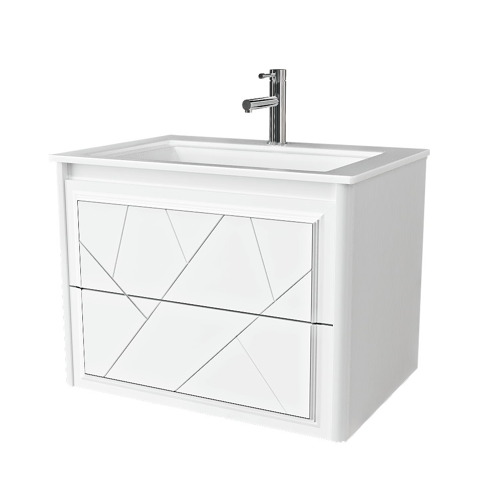 Cabinet with sink Luigi 70 cm white matte, Opadiris - Download the 3D ...