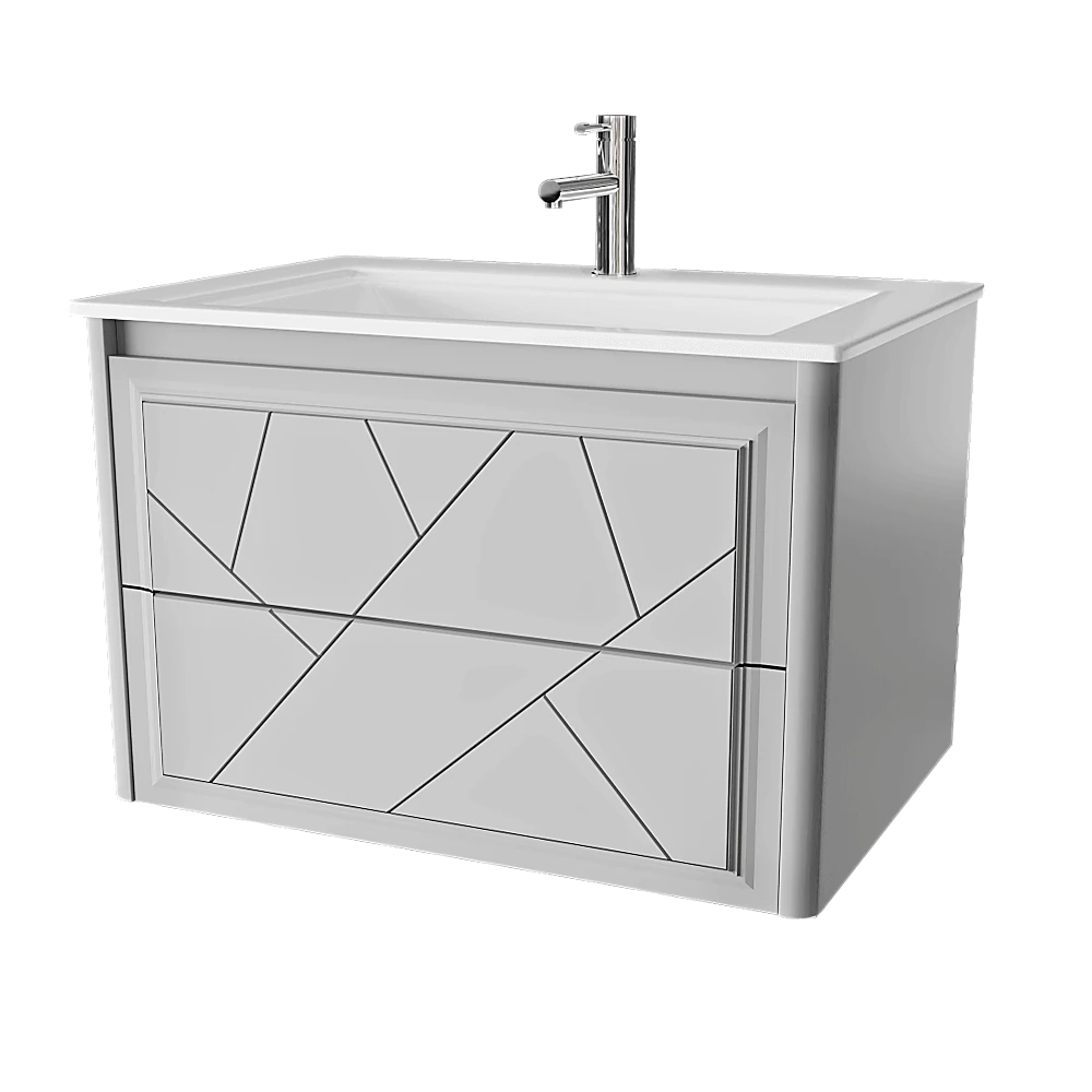 Bathroom Vanity Unit Opadiris Luigi 70 cm gray matt