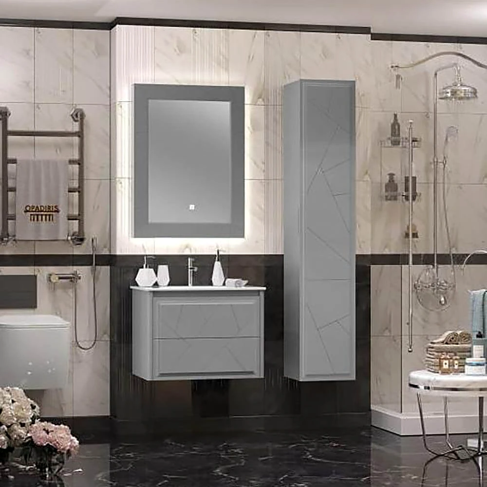 Bathroom Vanity Unit Opadiris Luigi 70 cm gray matt (2)