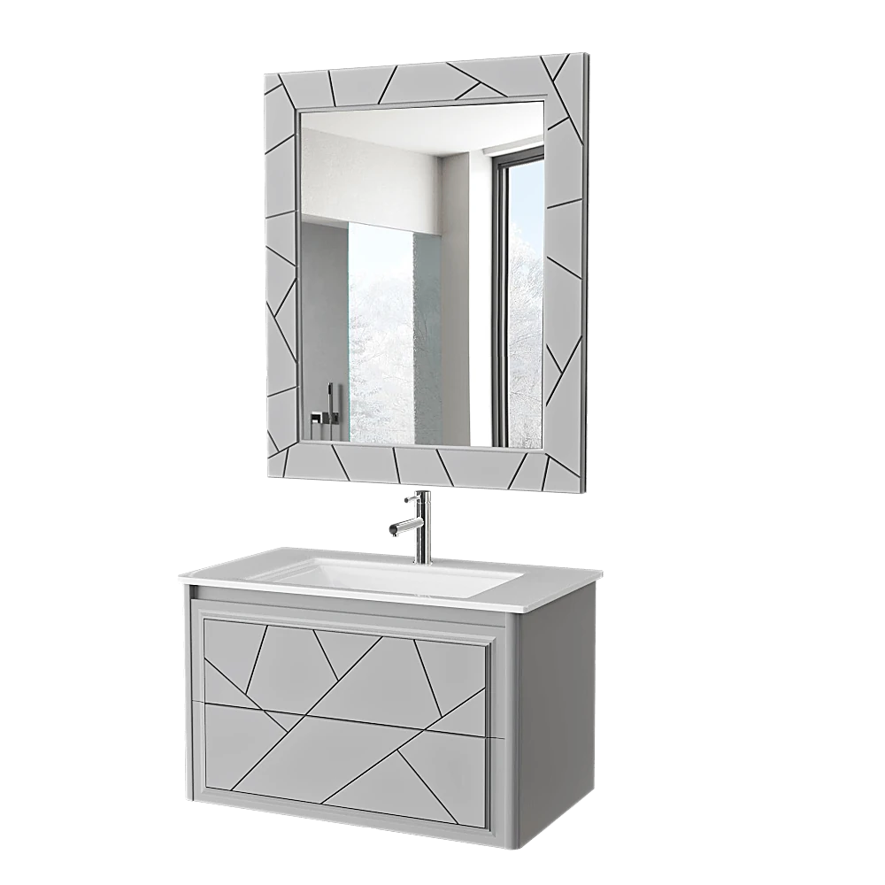 Bathroom Furniture Set Opadiris Luigi 90 cm Gray