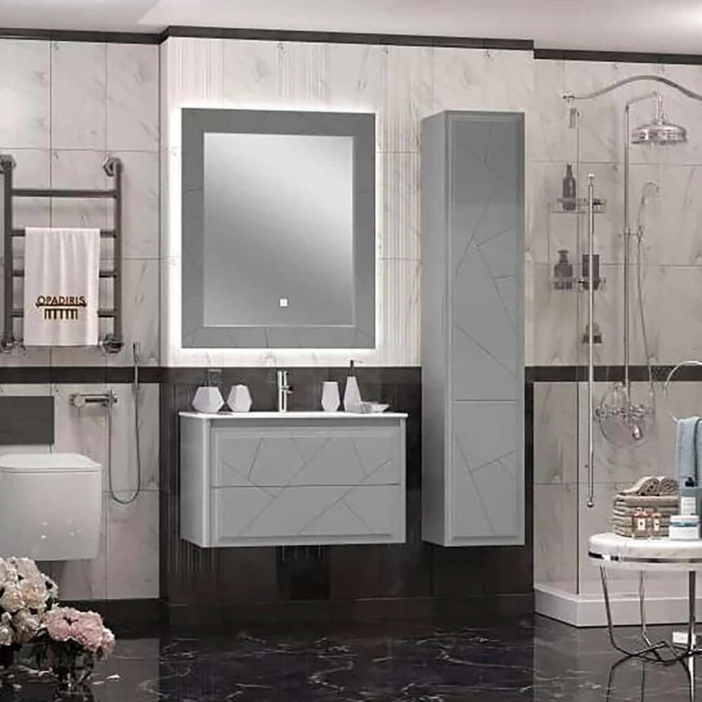 Bathroom Furniture Set Opadiris Luigi 90 cm Gray (2)