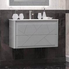 Cabinet with sink Luigi 90 cm gray matte