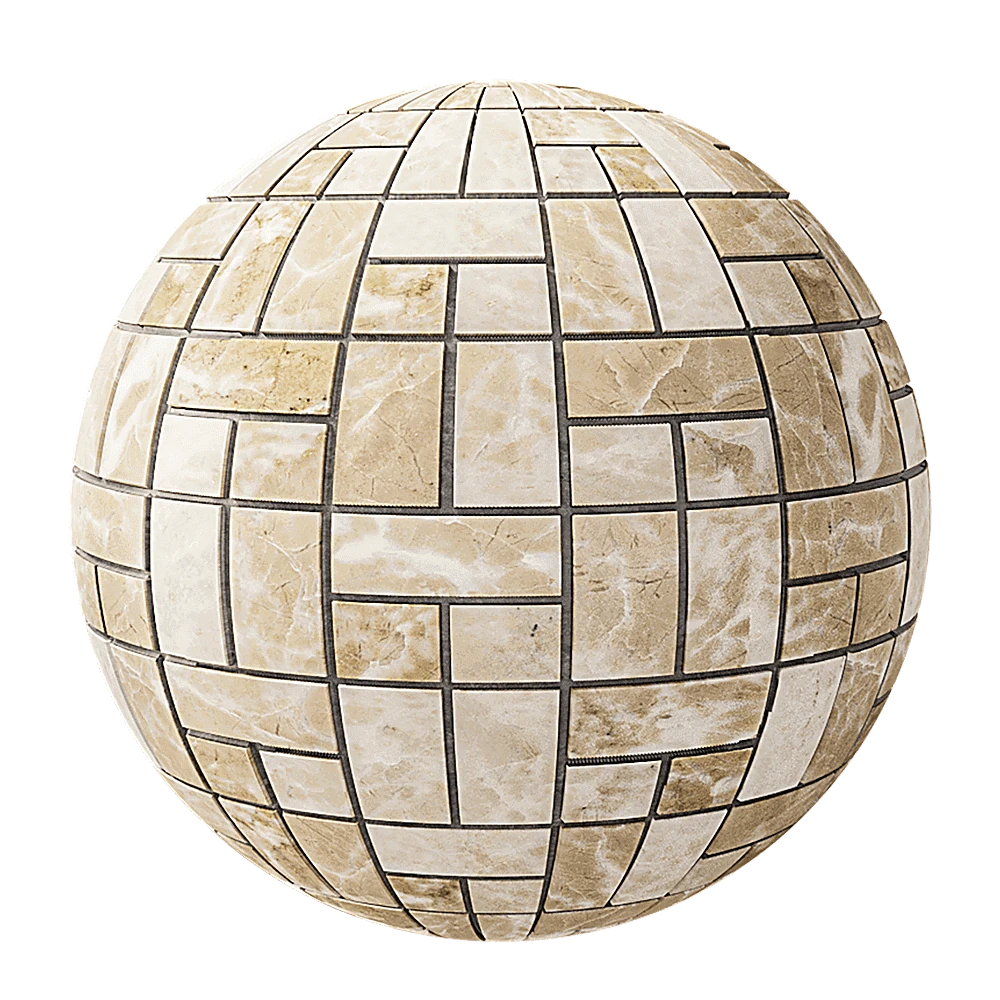 Wall mosaic tile Nur Mosaic from natural marble beige