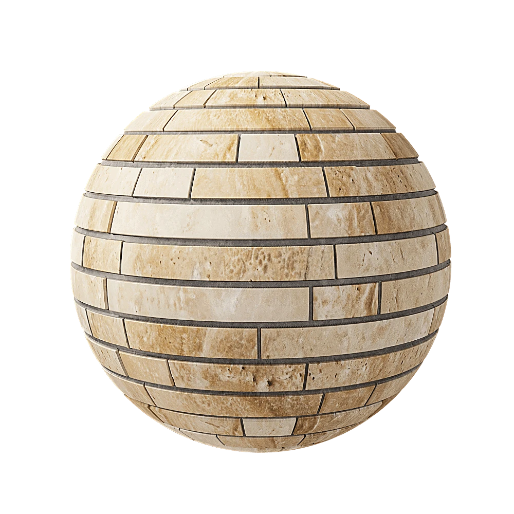 Mosaic Tile Nur Mosaic Travertine broken lines polished