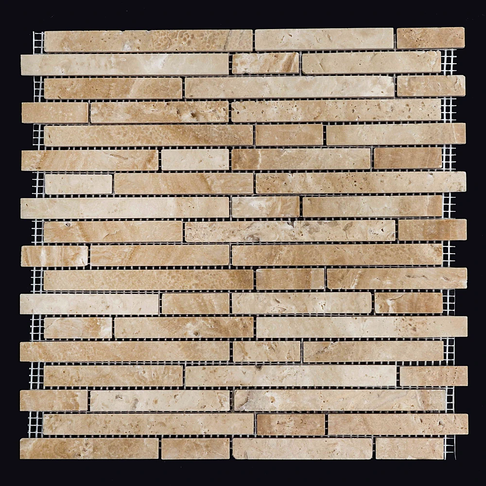Mosaic Tile Nur Mosaic Travertine broken lines polished (2)