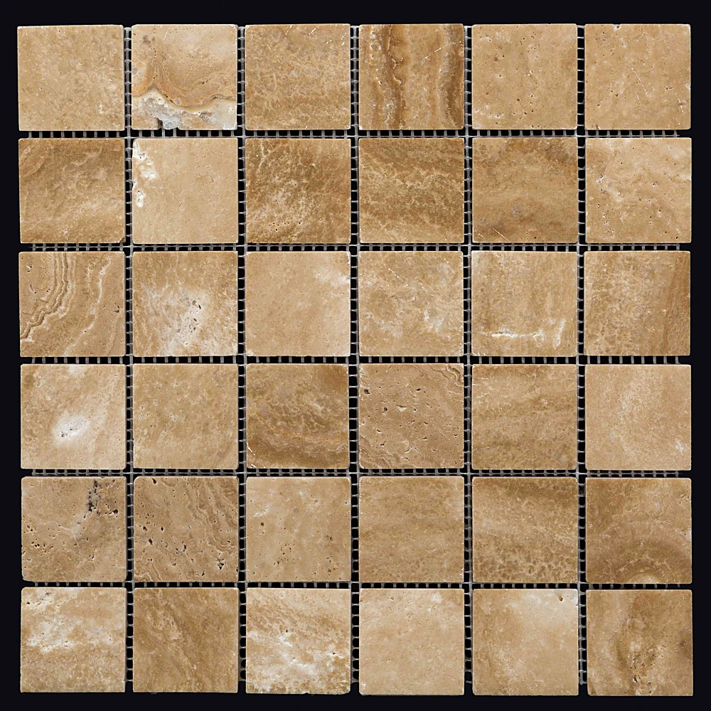 Mosaic Tile Nur Mosaic Armenian travertine without filler polished (2)