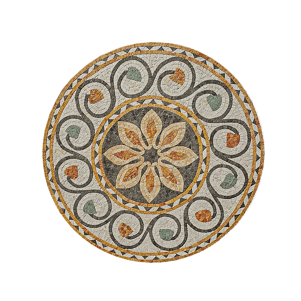 Mosaic Nur Mosaic flower with natural stone