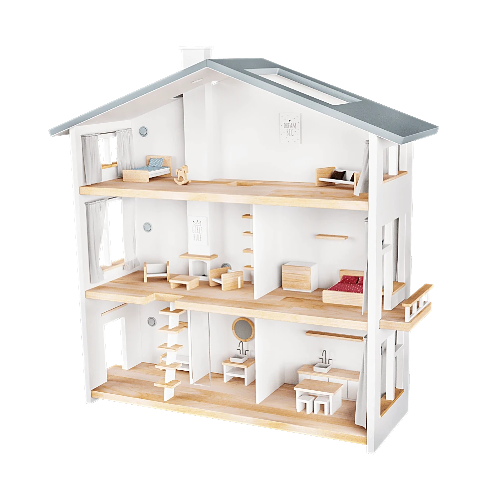 Dollhouse Katin Domik Three-story
