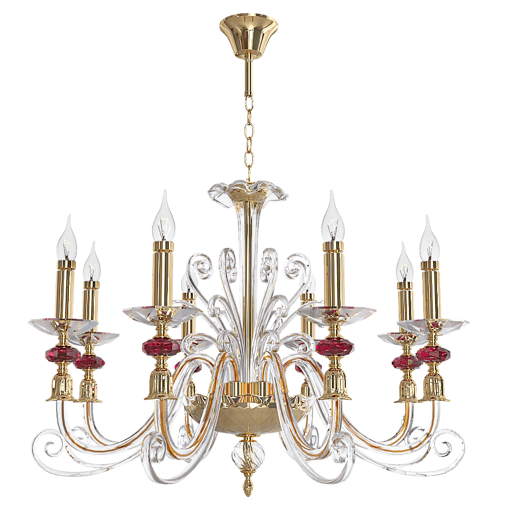 Pendant Lamp CRYSTAL LUX Catarina AP6 Gold -Transparent-Cognac
