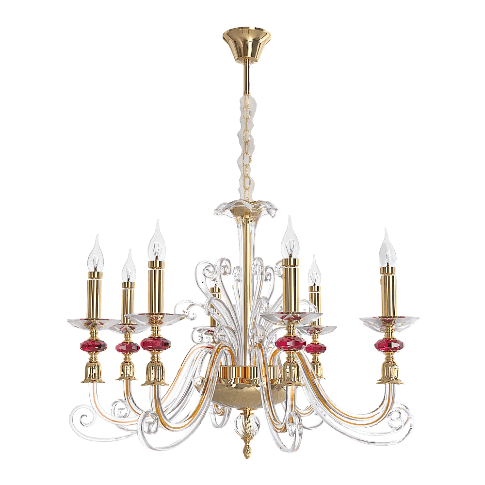 Pendant Lamp CRYSTAL LUX Catarina AP8 Gold -Transparent-Cognac