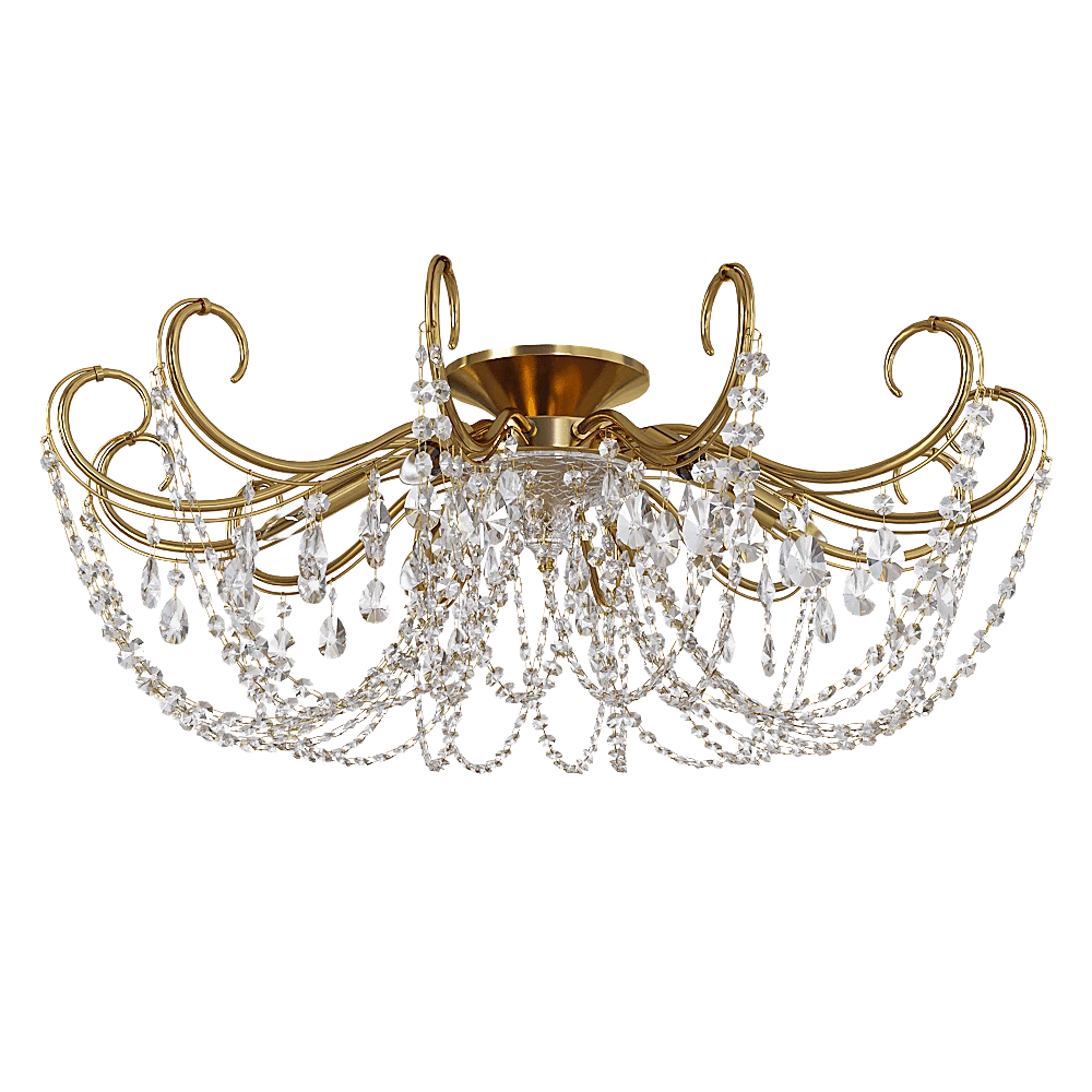 Ceiling Lamp CRYSTAL LUX Imperia PL6 Gold Amber