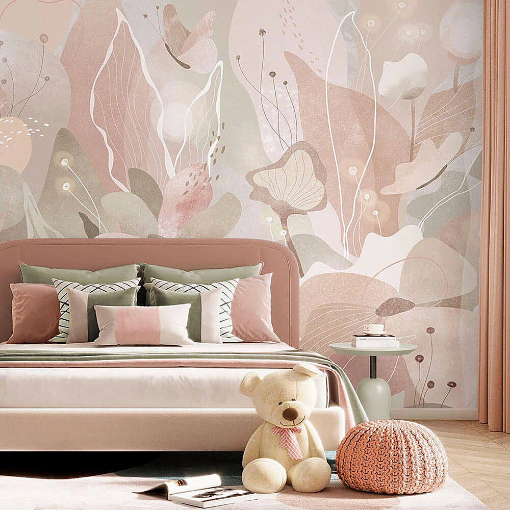 Wallpaper Creativille 4528 abstract flowers with butterflies (2)