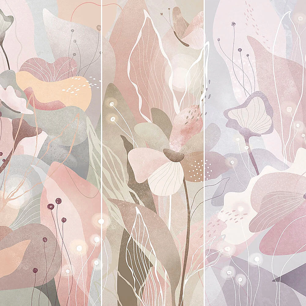 Wallpaper Creativille 4528 abstract flowers with butterflies (3)