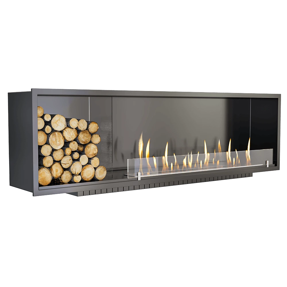 Built-in Fireplace SappFire with Firewood
