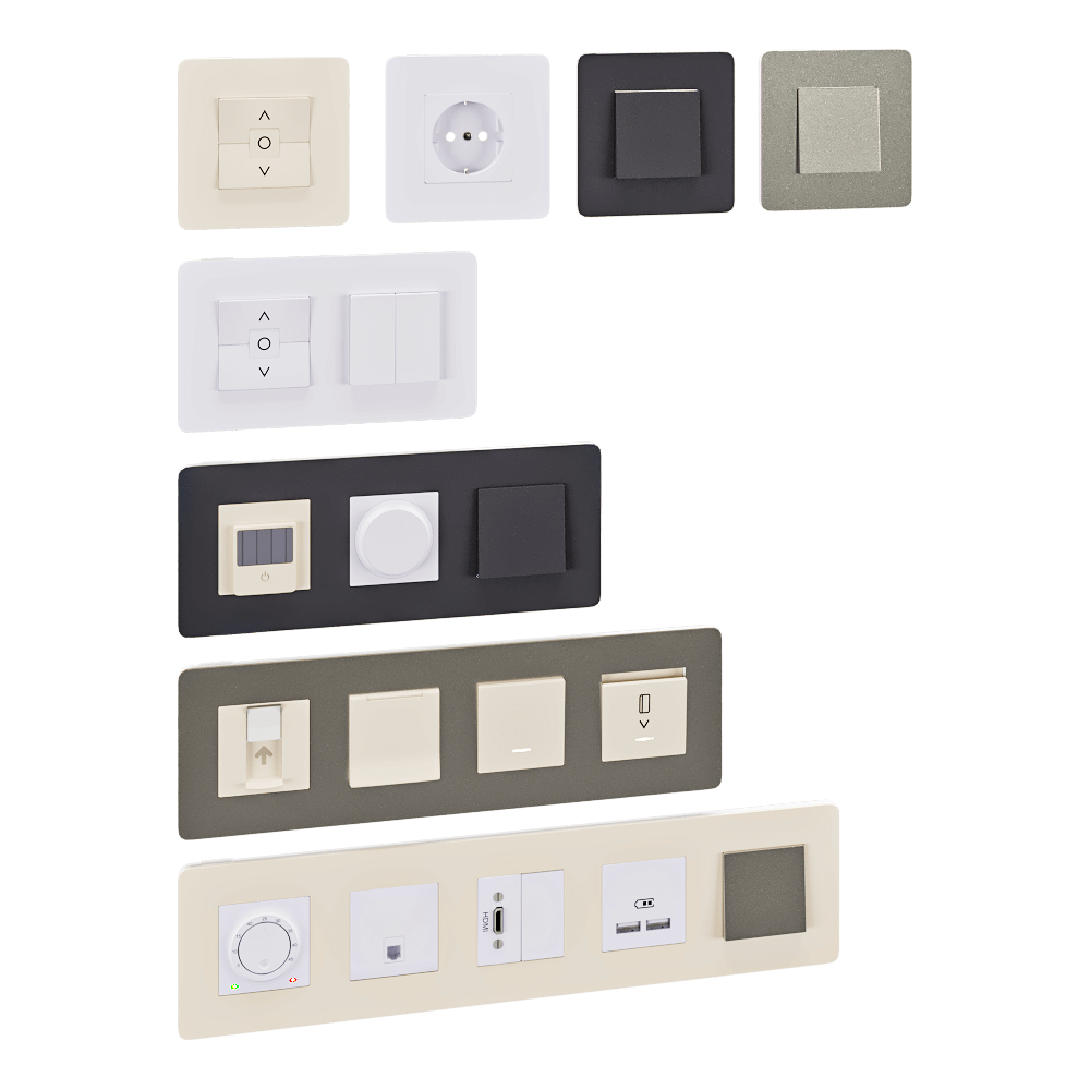 Sockets and switches Unica Studio 1, Schneider Electric - Download the 3D  Model (30948) 