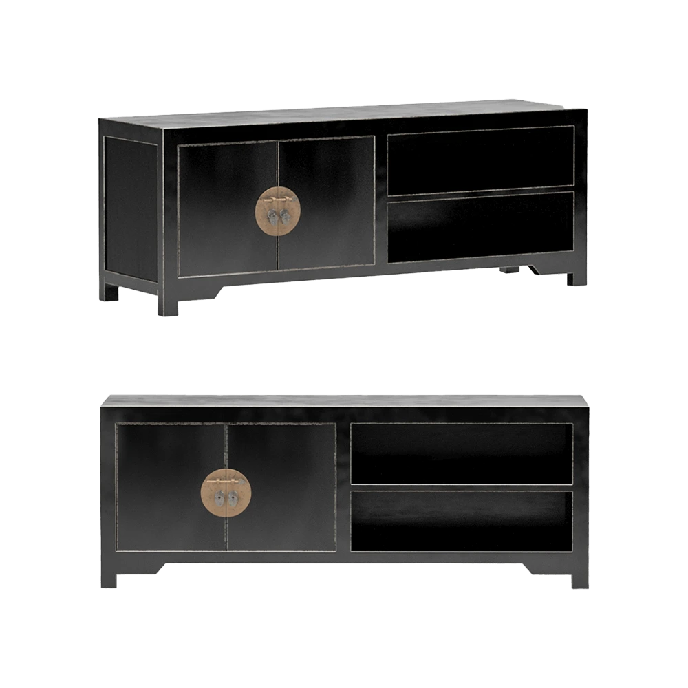 TV cabinet Teak House Jixi Black