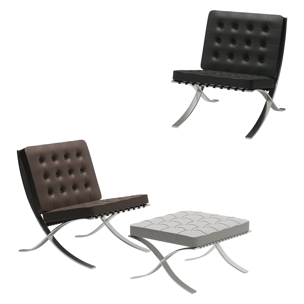 Chair and Ottoman Set Barcelona by Knoll