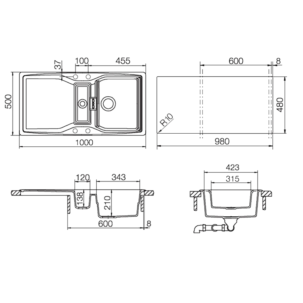 Sink SCHOCK Imago 60D Cristalite (2)