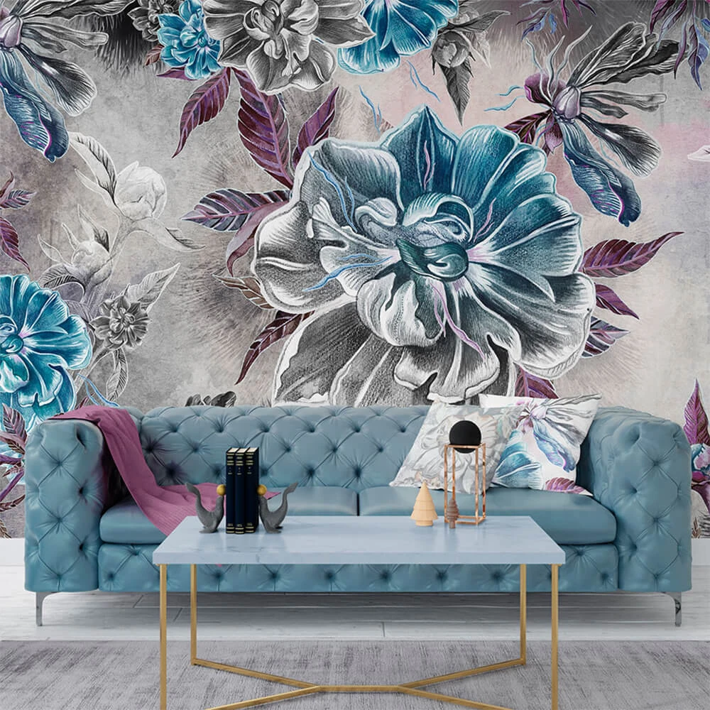 Wallpaper ROCK AND WALL Allegory of peonies (3)